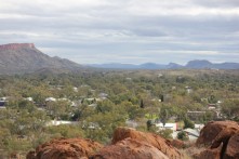 View over Alice Springs towards the West MacDonnell Ranges